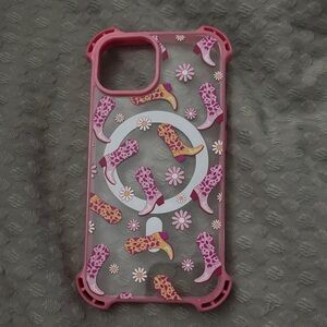 Pink Floral Boot Pattern Phone Case
